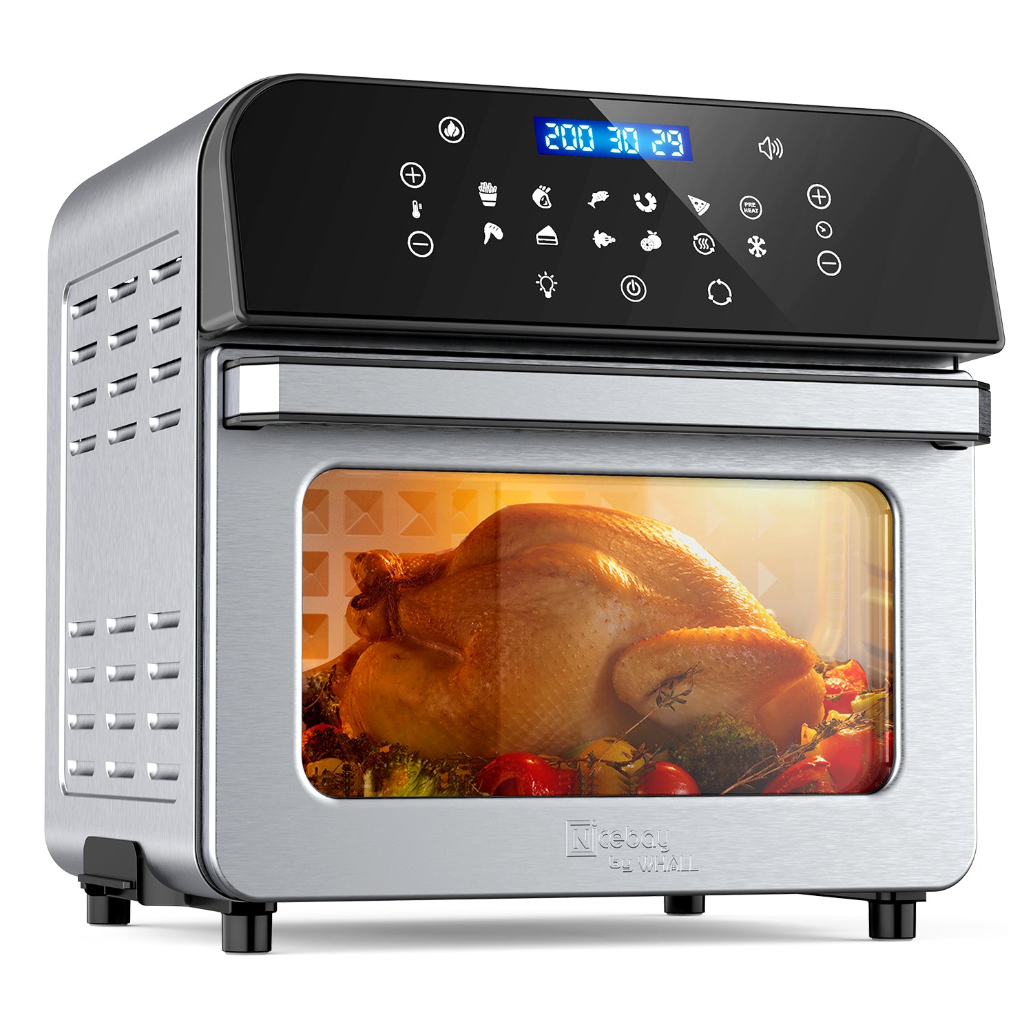 Whall Air Fryer Oven – 12QT Touchscreen Air Fryer with 12 Pre-set Menus, up to 95% Less Oil, and Clearlook Window