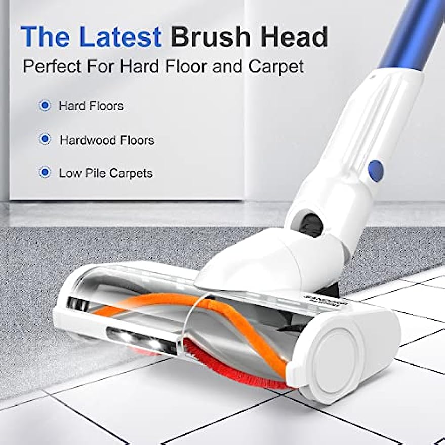 WHALL® EV-691 Cordless Vacuum Cleaner, Upgraded 25Kpa Suction 280W Brushless Motor 4 in 1 Cordless Stick Vacuum Cleaner