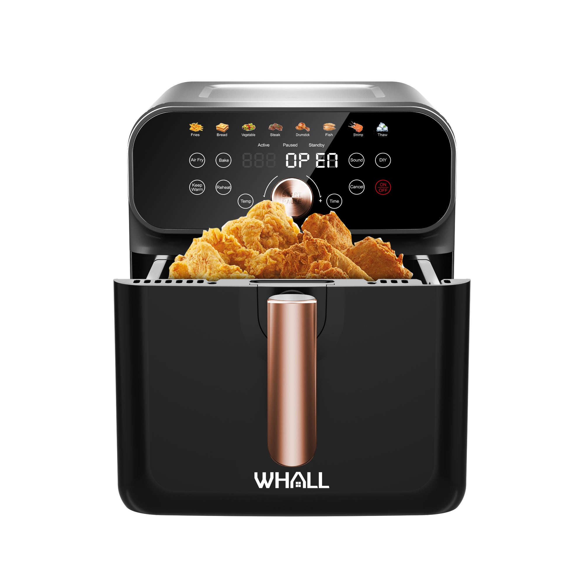 WHALL® 6.2QT Air Fryer Oven, 12-in-1 Cooking Functions, Stainless Steel