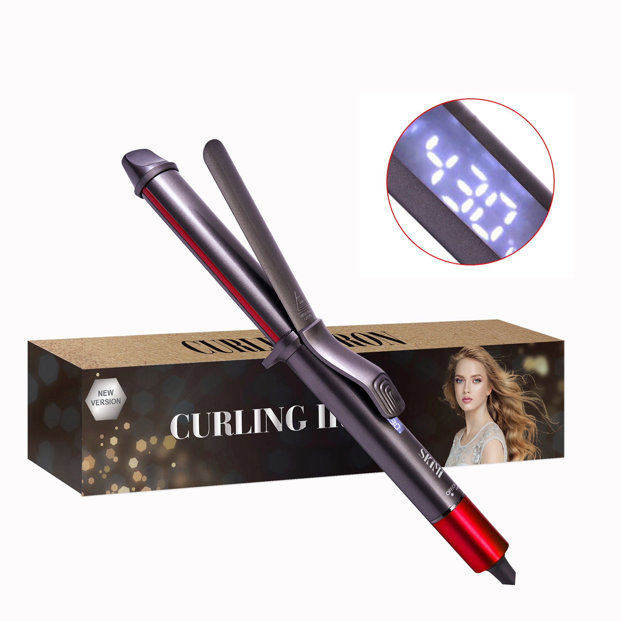 SKIMI Curling Iron, 1 inch Hair Curling Wand with Ceramic Coating, Fast Heating, Auto Shut off