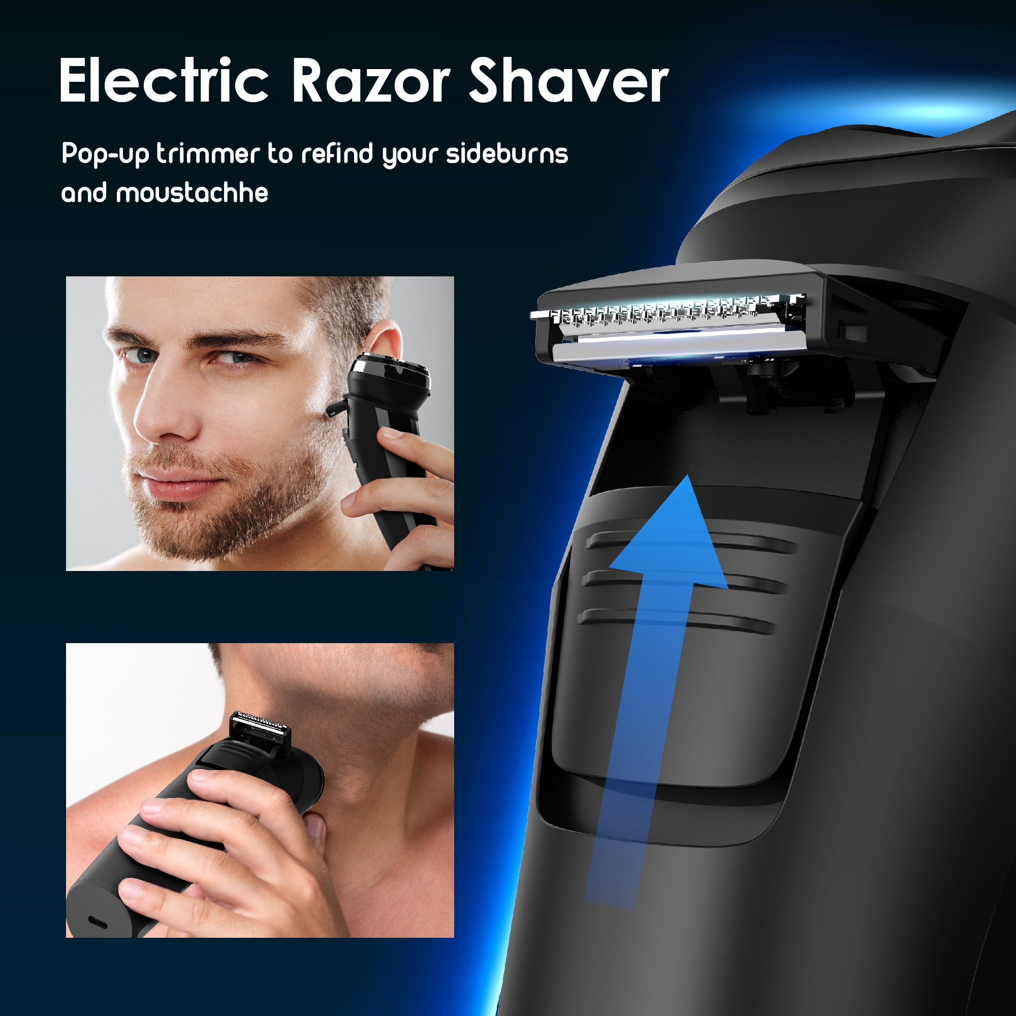 Nicebay Electric Razor,Electric Shavers, Wet/Dry Shaver LED Display/Travel Lock/Type-C/Lpx7