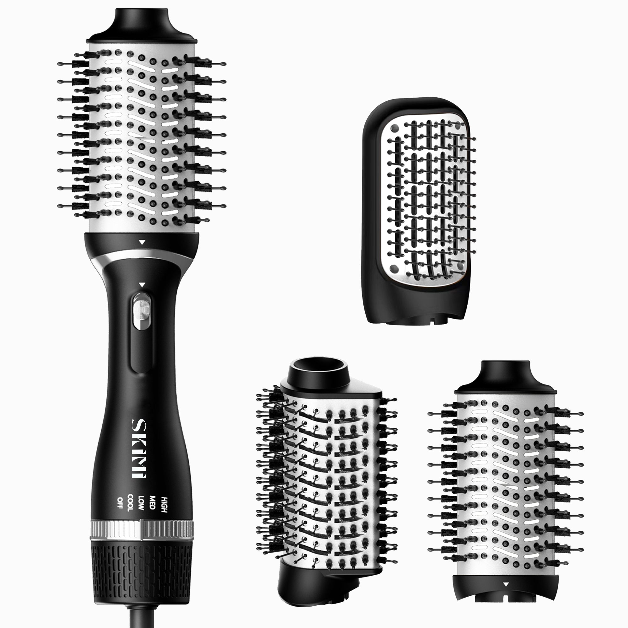 SKIMI Hair Dryer Brush, Black Blow Dryer Brush, Curly, Dry, Oval Hot Air Brush