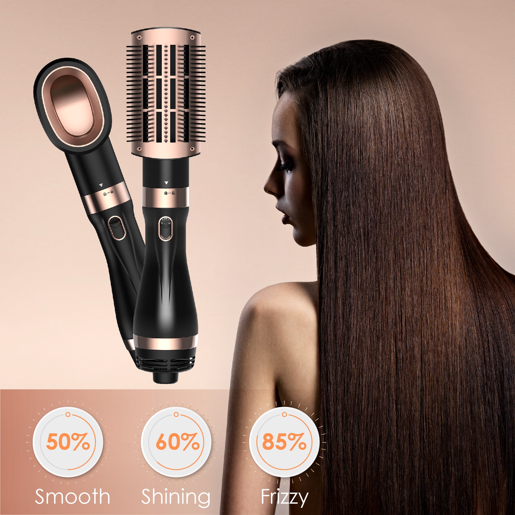 SKIMI Hair Dryer Brush, Blow Dryer Brush with Tool for Straightening/ Drying/Curling Black