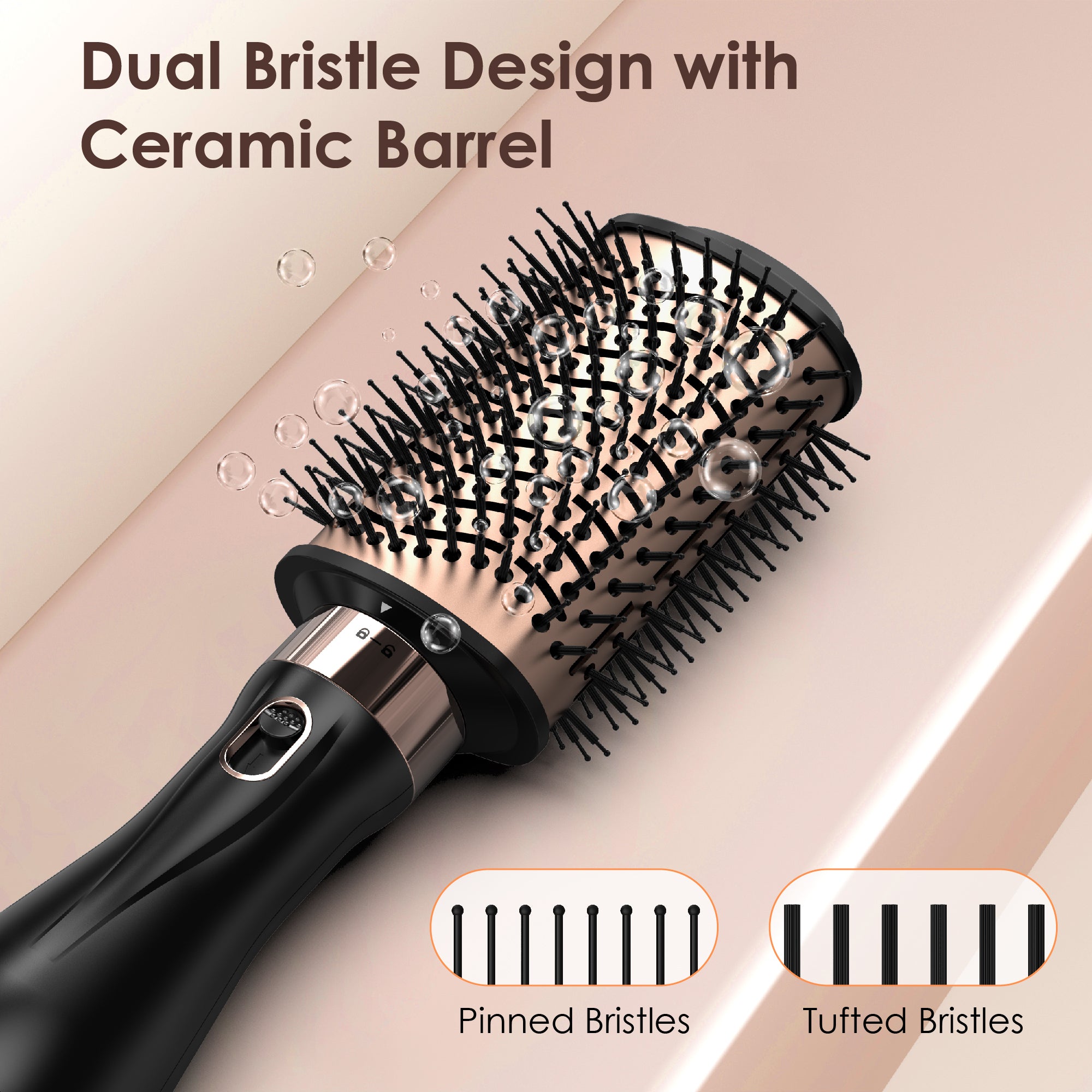 SKIMI Hair Dryer Brush, Blow Dryer Brush with Tool for Straightening/ Drying/Curling Black