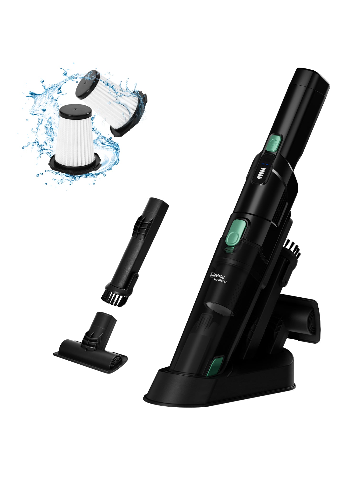 WHALL® Handheld Cordless Vacuum, Portable Vacuum with 15KPA Suction, Fast Charging, EV-H061 (New)